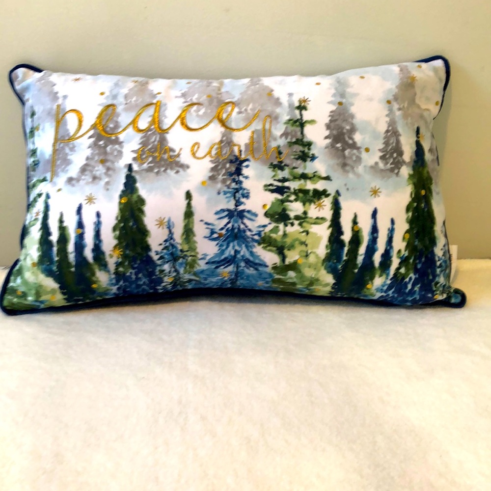Tabitha Webb “Peace on Earth” decorative pillow 14” X 22”